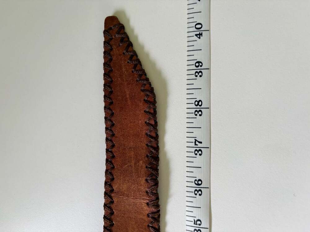 J.Crew Women's S/M Brown Leather Whipstitch Double Ring Belt - Picture 8 of 8
